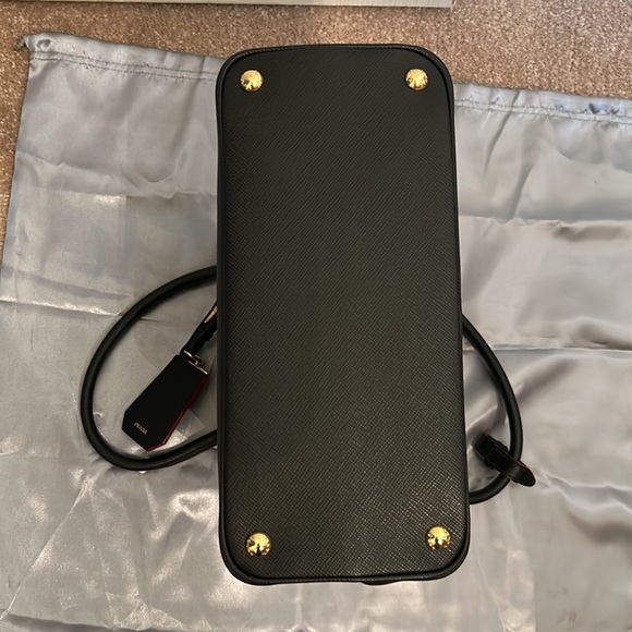 Prada Saffiano Leather Double Strap Bag with Red Interior - Picture 6 of 15